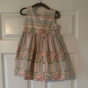 Iris & Ivy Pink and Green Striped Floral Dress